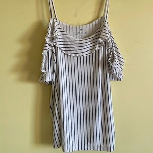 Striped off the shoulder tank top